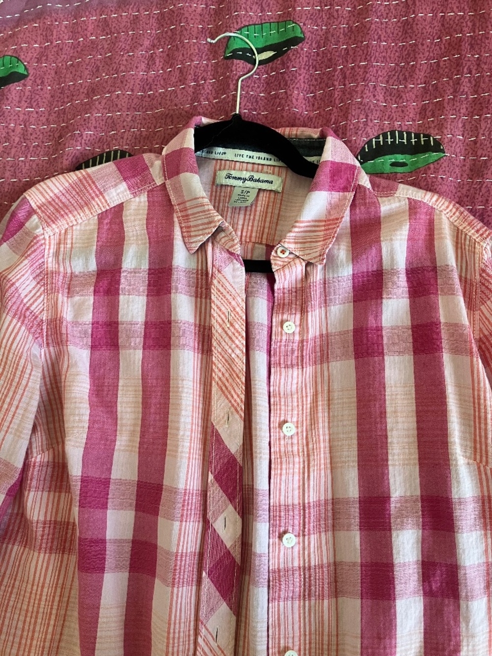 Pink Plaid Button up Shirt